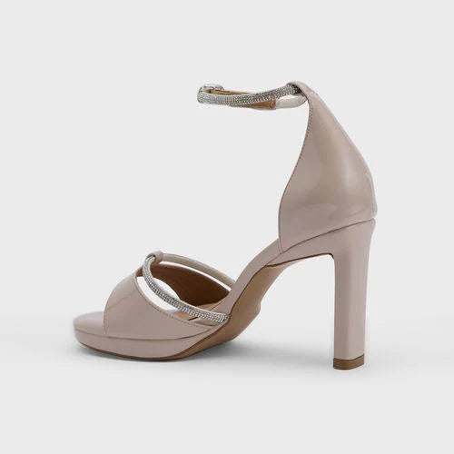 Fashion Embellished Strap Block Heels